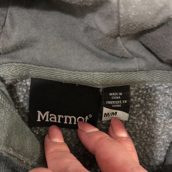 Marmot Hoodie Women's MEDIUM Gray Long Sleeve Mountain Logo Cotton Blend - Picture 2 of 3